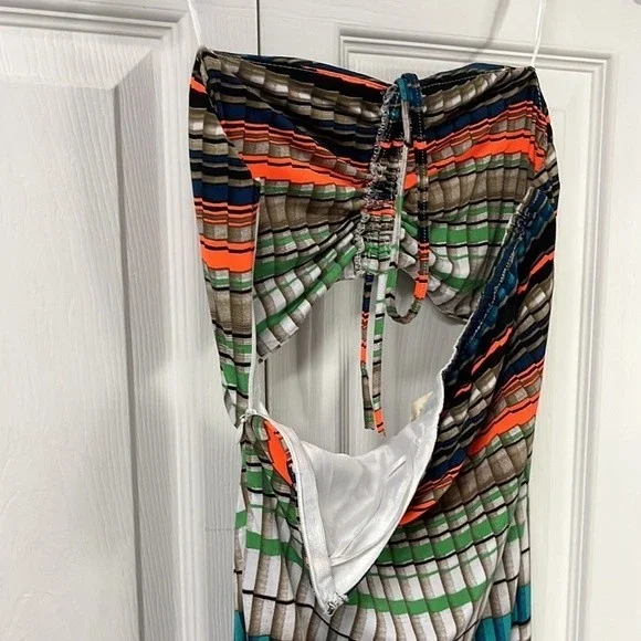 THE SANG MultiColor Brallete Style Tube Top With Pull String Front Bodycon Dress - Picture 9 of 12